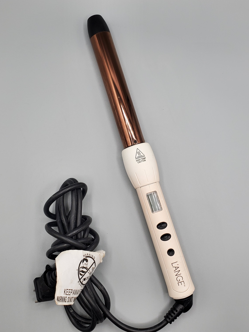 L'Ange Hair | Rose Gold & Cream Ceramic Curling Wand | OS | Hair Styling Tool